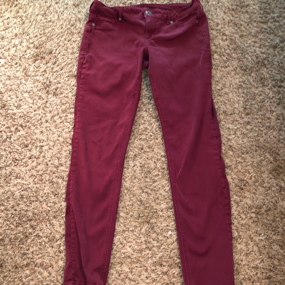 Maurices burgundy jeggings size medium